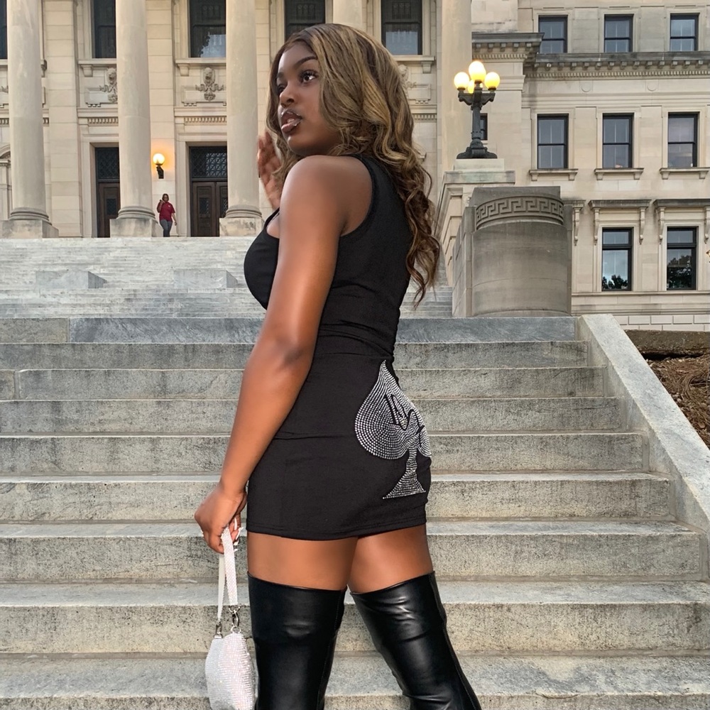 Handmade Diamond Mini Dress